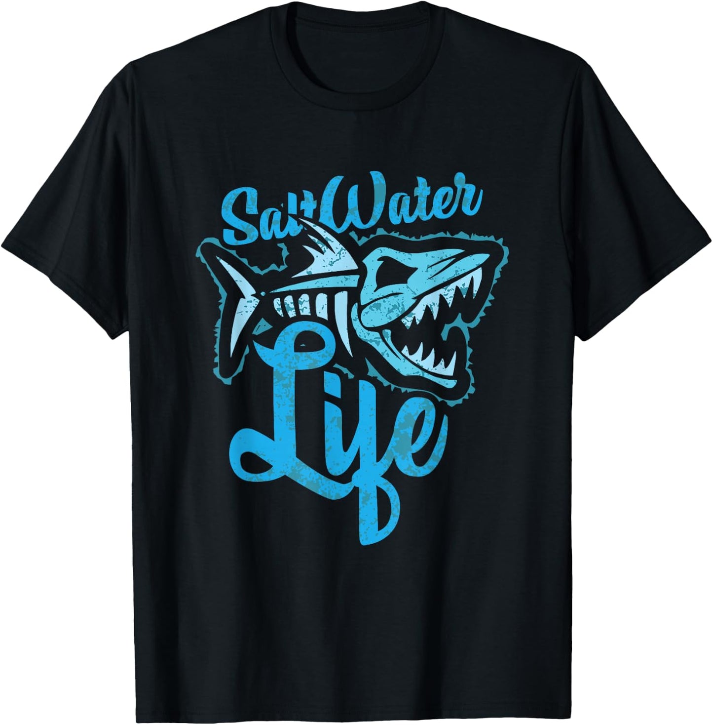 Saltwater Life Fishing T-Shirt - T-Shirt | Black