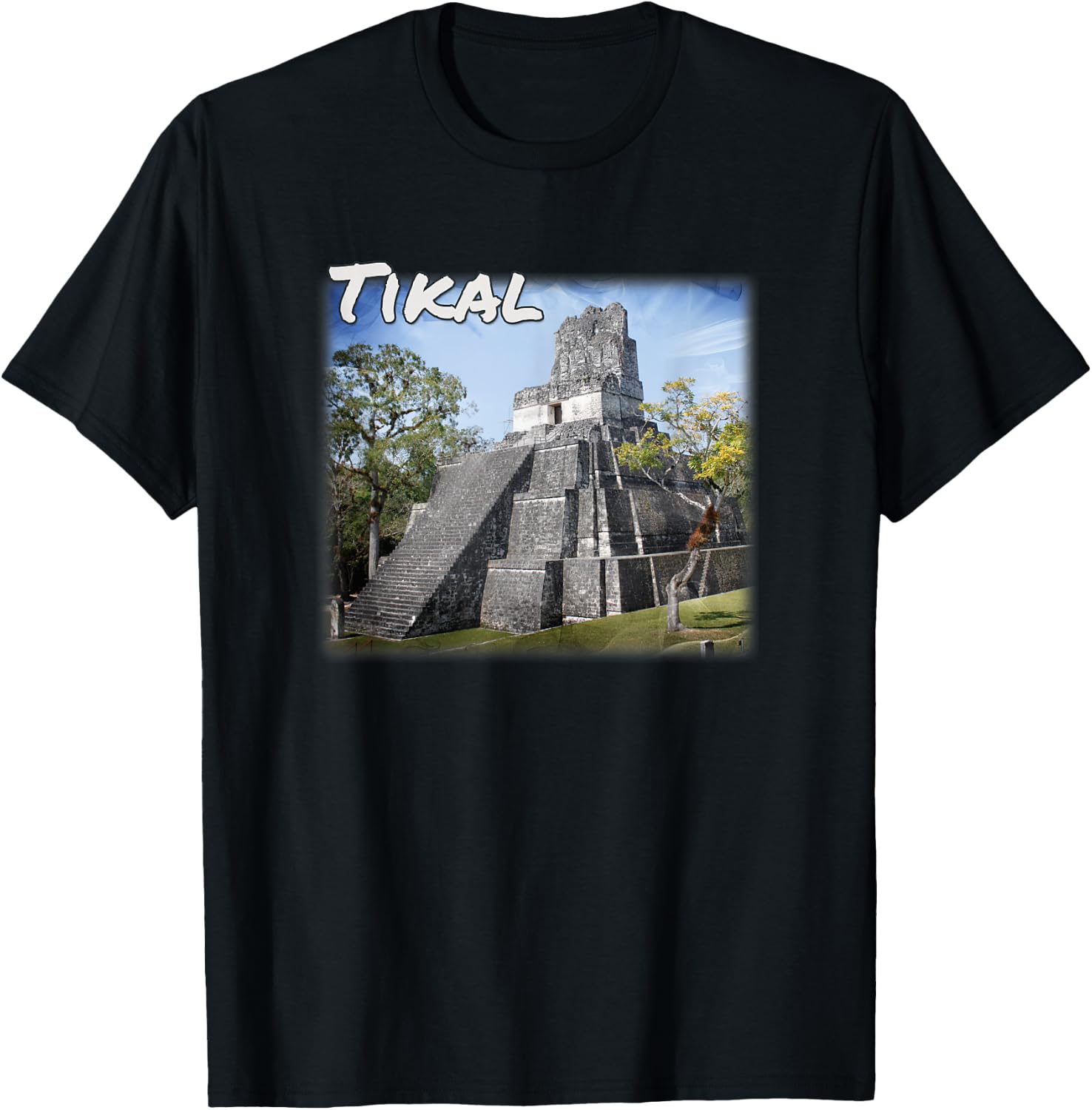 Guatemala Tikal Ruins Temple T-Shirt - T-Shirt | Black