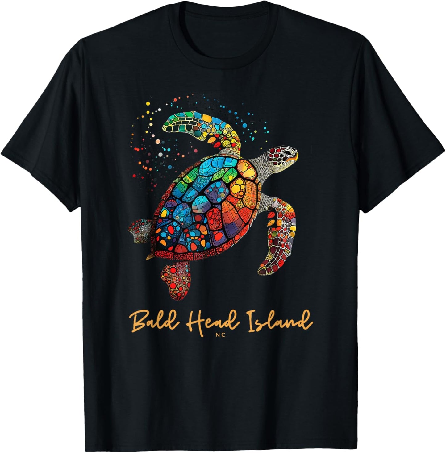 Bald Head Island NC Beach Vacation Vintage Sea Turtle T-Shirt - T-Shirt | Black