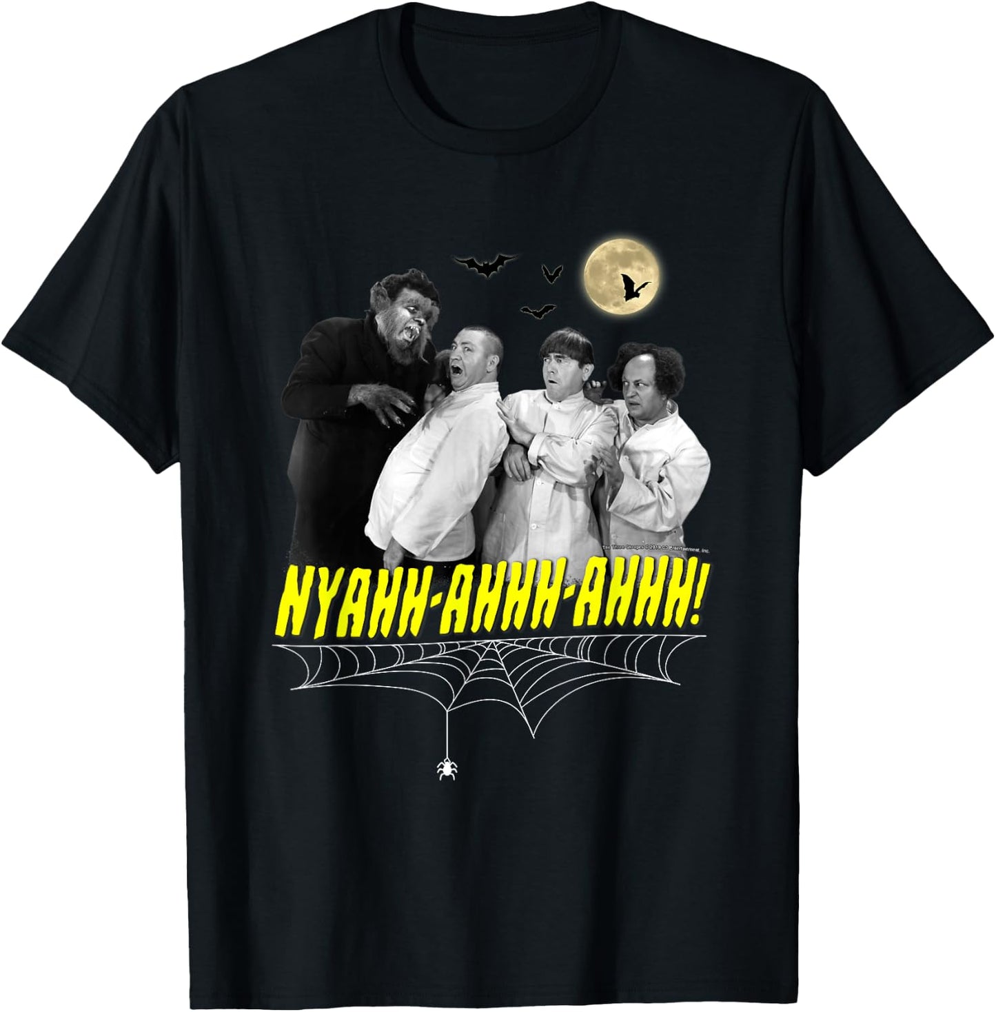 TTS- The Three Stooges NYAHH-AHHH-AHHH! Halloween T-Shirt - T-Shirt | Black