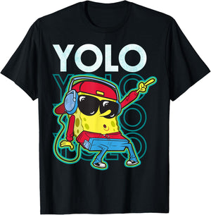 Spongebob SquarePants Yolo Cool Guy T-Shirt - T-Shirt | Black