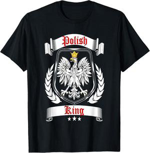 Polish King Shirt Poland Falcon Dyngus Day Dad Father Daddy T-Shirt - T-Shirt | Black