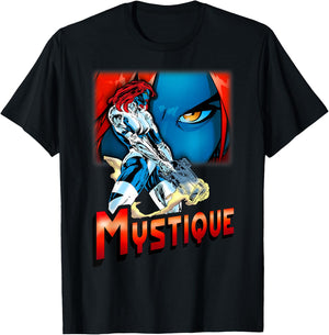 Marvel X-Men Mystique Weapons Ready Close-Up Graphic T-Shirt - T-Shirt | Black
