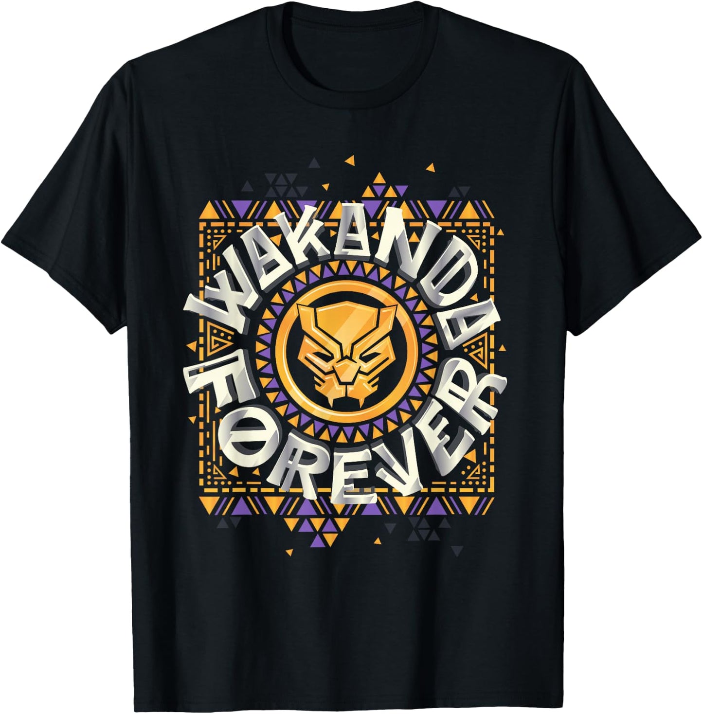 Marvel Black Panther Wakanda Forever Emblem T-Shirt - T-Shirt | Black