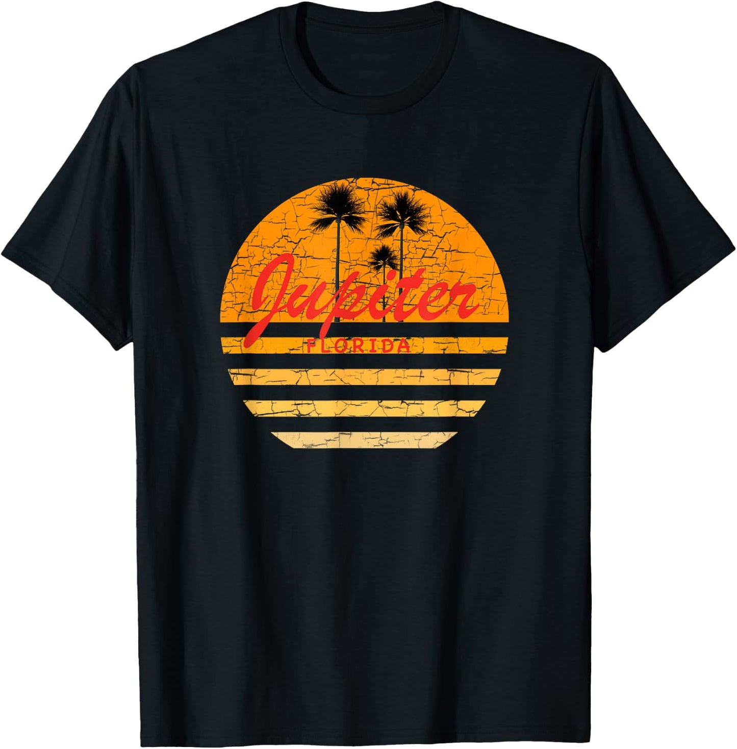 Jupiter Florida Vintage Retro 70s Throwback Surf T-Shirt - T-Shirt | Black