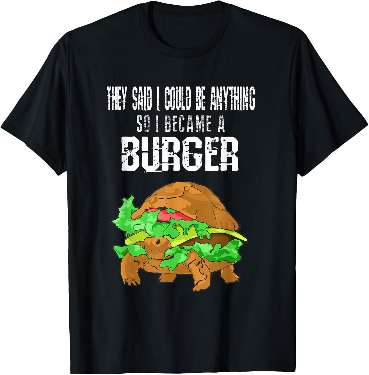 Turtle Burger Funny Apparel T-Shirt - T-Shirt | Black