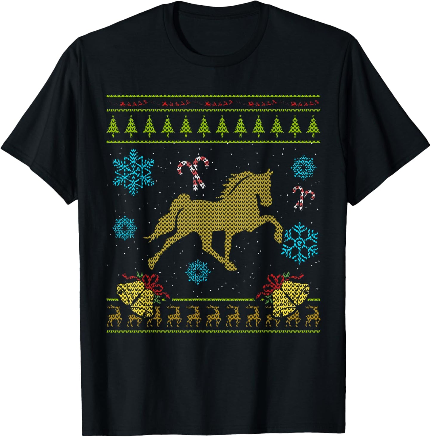 Tennessee Walking Horse Christmas Ugly Shirt T-Shirt - T-Shirt | Black
