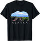 Alaskan Bear with Wildflowers & Mountain Snow T-Shirt - T-Shirt | Black