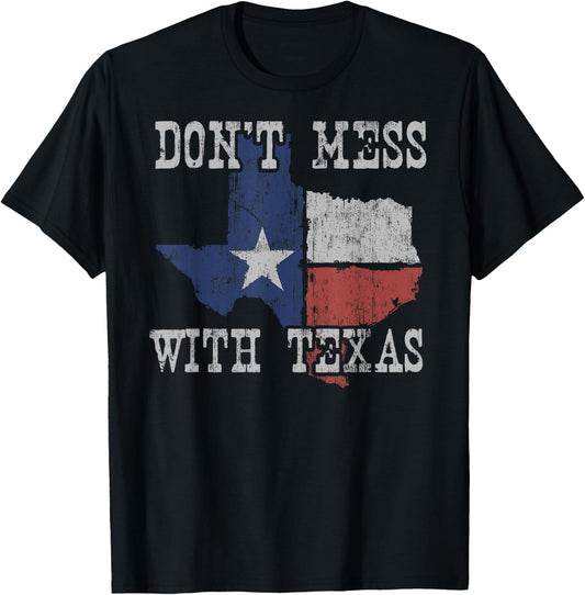 Don't Mess With Vintage Texas Longhorn Lone Star State Shirt T-Shirt - T-Shirt | Black