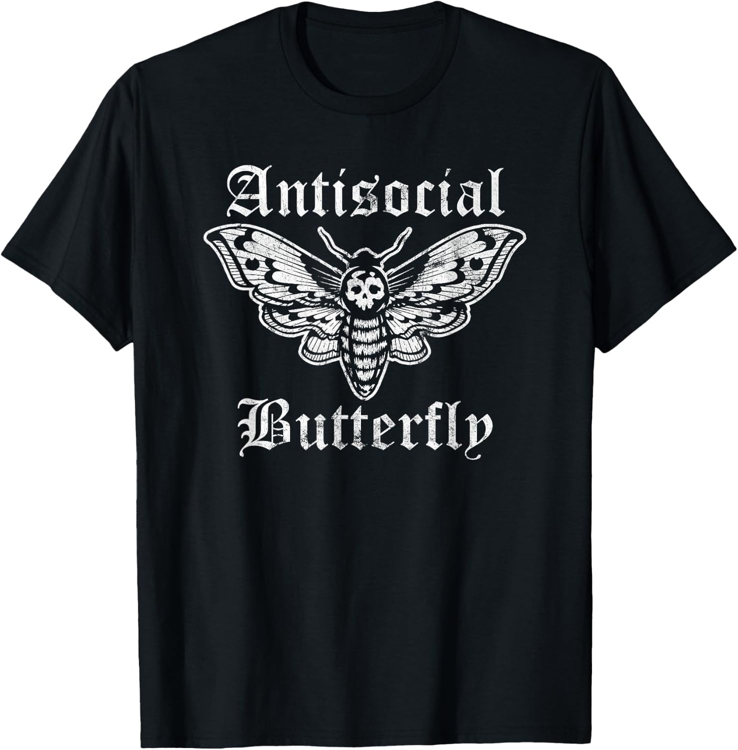 Funny Anti-Social Butterfly Introvert T-Shirt - T-Shirt | Black