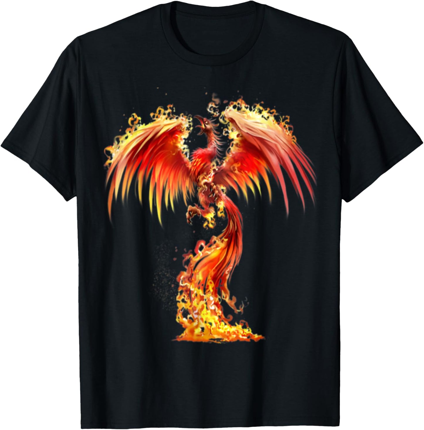 Rising Phoenix Fire Fenix Inspirational Fantasy Gift T-Shirt - T-Shirt | Black