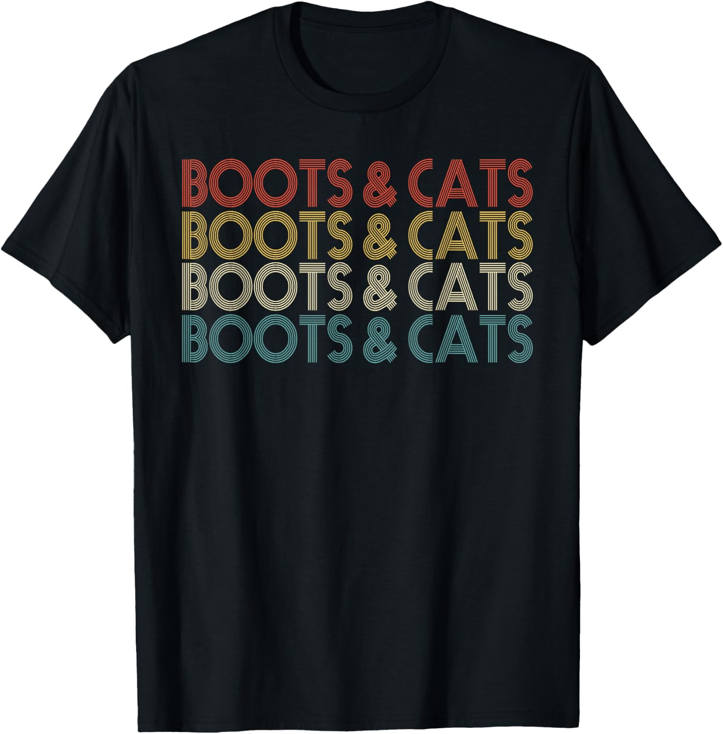 Boots and Cats Funny House & Techno DJ T-Shirt - T-Shirt | Black