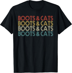 Boots and Cats Funny House & Techno DJ T-Shirt - T-Shirt | Black