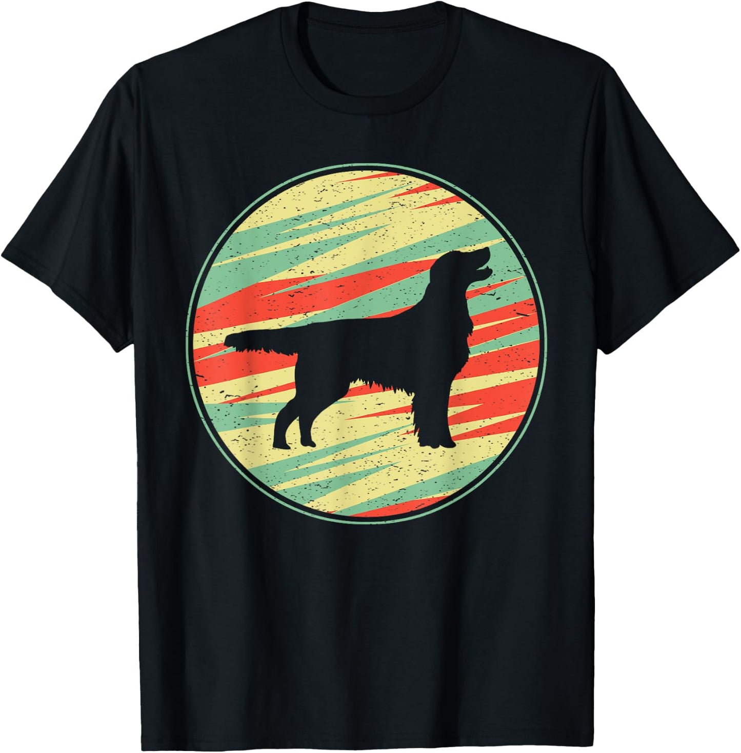 Flat Coated Retriever Retro Vintage Silhouette Cute T-Shirt - T-Shirt | Black