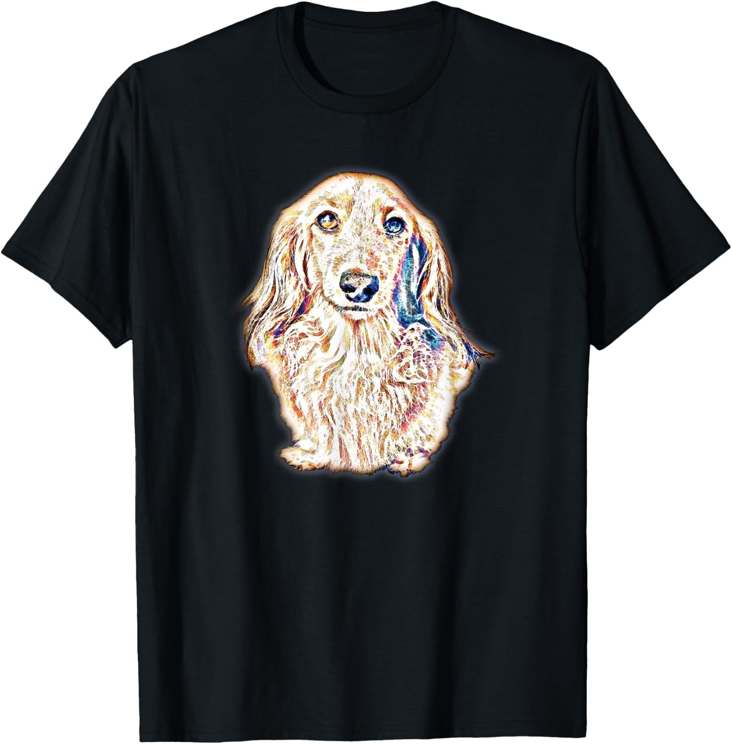 Long Hair Dachshund Gifts Cute Sausage Dog Women Men T-Shirt - T-Shirt | Black