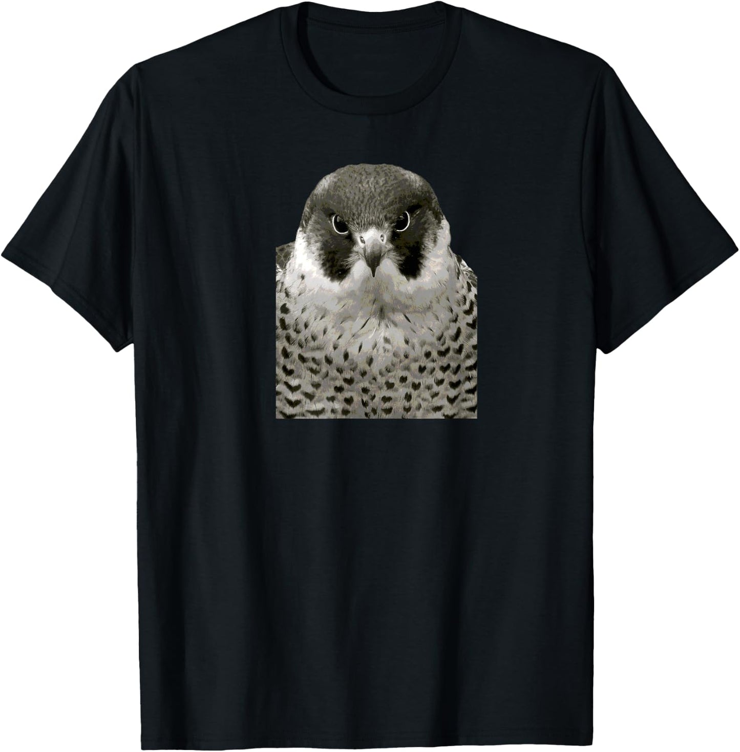 Peregrine Falcon Face Raptor Bird T-Shirt - T-Shirt | Black