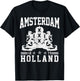 Amsterdam Crest Lion Holland Netherlands Souvenir T-Shirt - T-Shirt | Black