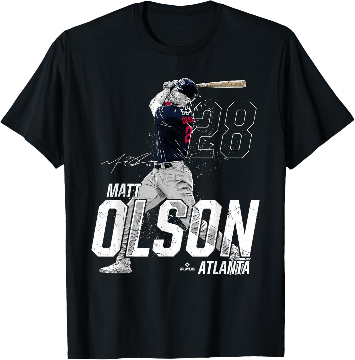 Dynamic Pose Matt Olson Atlanta Baseball MLBPA T-Shirt - T-Shirt | Black