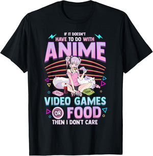 Cute Anime Gamer Girl Funny Kawaii Japanese Manga Joke T-Shirt - T-Shirt | Black