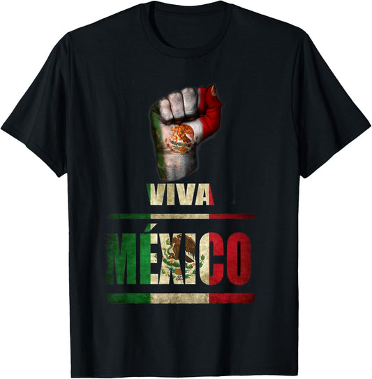 Viva Mexico Cabrones and Christmas Mexico T-Shirt - T-Shirt | Black