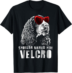 Funny Velcro English Springer Spaniel Dog Gift Men Women T-Shirt - T-Shirt | Black