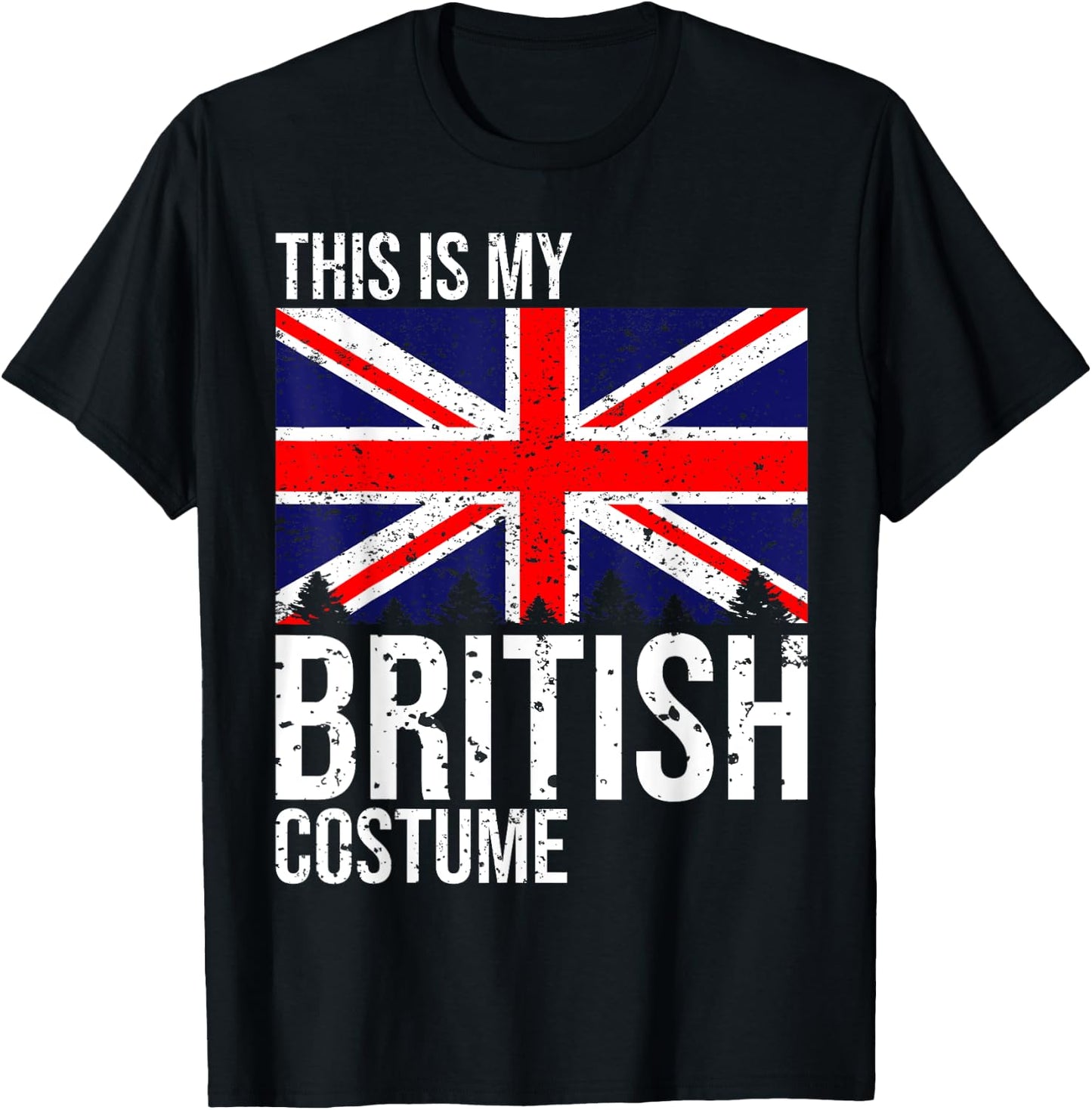 Vintage This is My British Flag Costume Design for Halloween T-Shirt - T-Shirt | Black