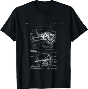 Patent Shirts Cochlear Implant Patent - Medical T-Shirt - T-Shirt | Black