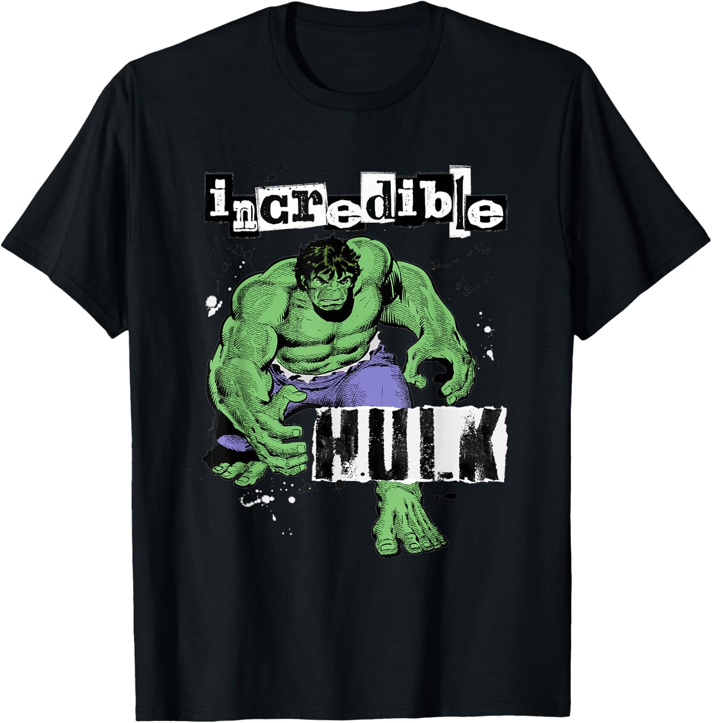 Marvel Super Heroes Incredible Hulk Retro Vintage Comic T-Shirt - T-Shirt | Black