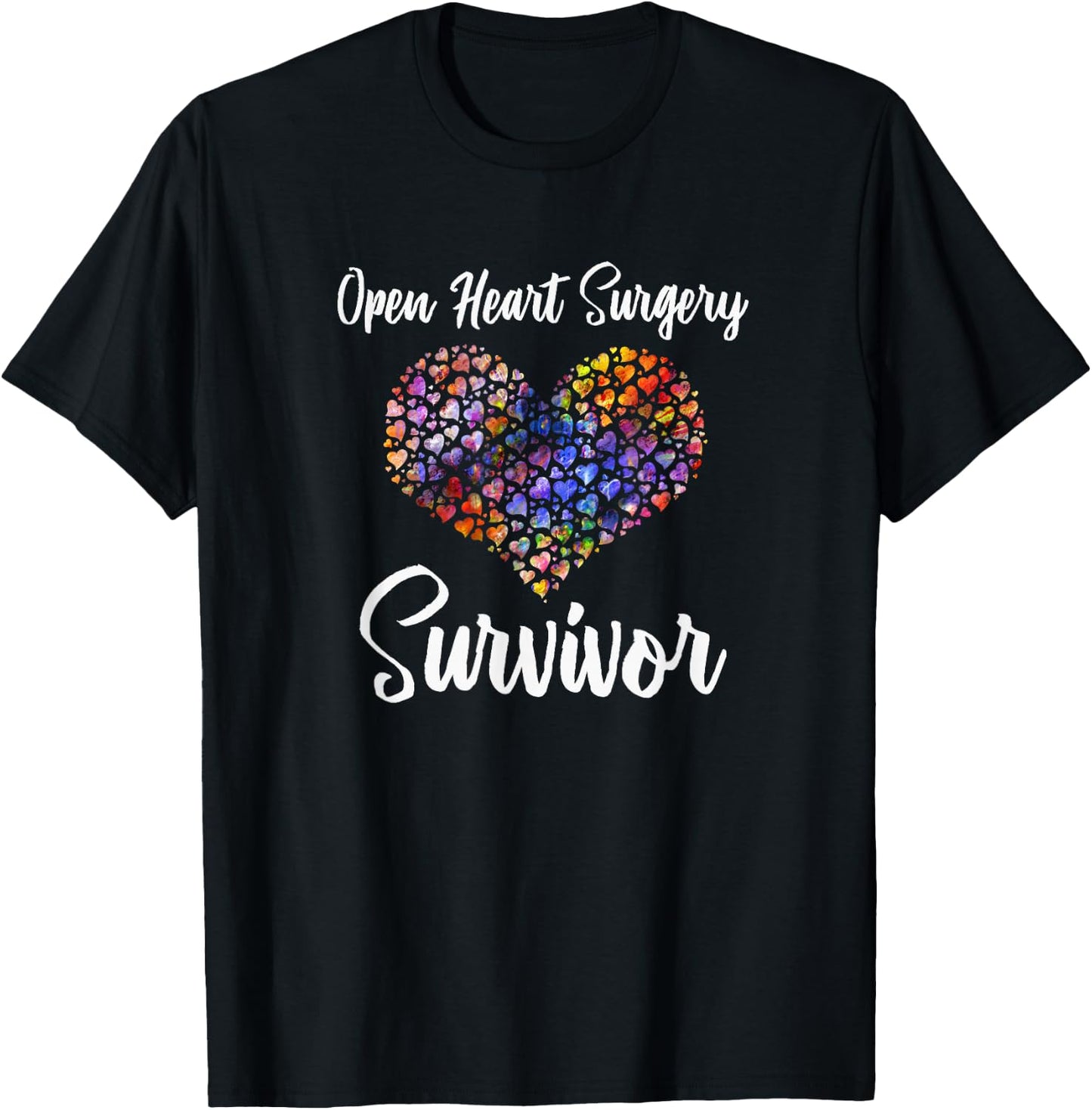 I Survived Open Heart Surgery ; Heart Attack Survivor T-Shirt - T-Shirt | Black