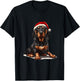 Cute Black And Tan Coonhound Dog Christmas Merry X-mas T-Shirt - T-Shirt | Black