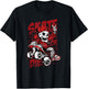 Skate or Die Skating Skeleton Skull Halloween Skateboard T-Shirt - T-Shirt | Black