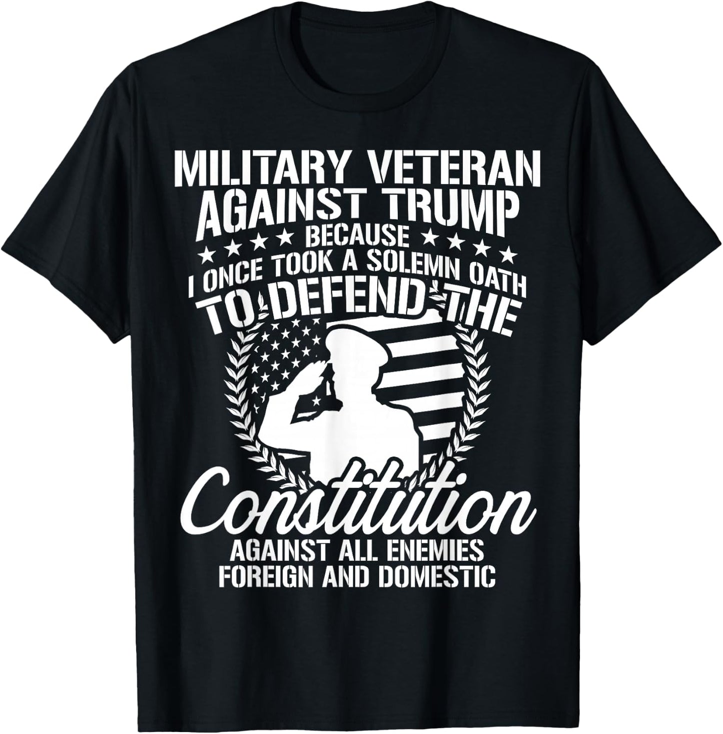 Military Veterans Against Trump 2020 USA Election T-Shirt - T-Shirt | Black
