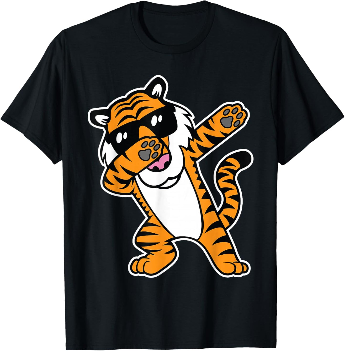 Dabbing Tiger Funny Cool Dancing Big Cat Dab Shirt T-Shirt - T-Shirt | Black