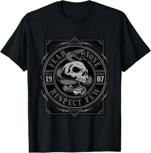 Biker Shirt, , Skull, fear none, respect few, men T-Shirt - T-Shirt | Black