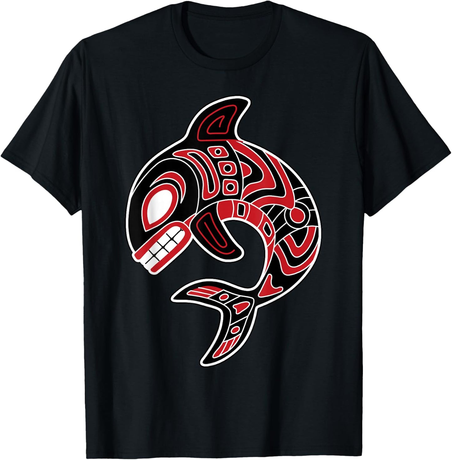 Orca Northwest American Indian Totem Killer Whale T-Shirt - T-Shirt | Black