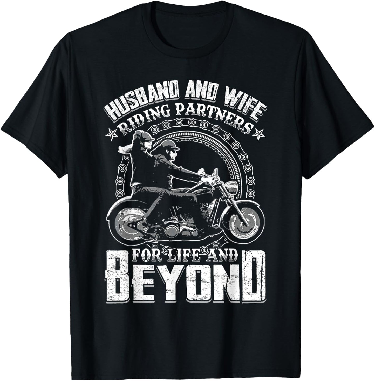 Husband And Wife Riding Partners For Life And Beyond Shirt T-Shirt - T-Shirt | Black