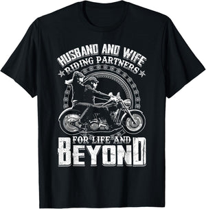 Husband And Wife Riding Partners For Life And Beyond Shirt T-Shirt - T-Shirt | Black