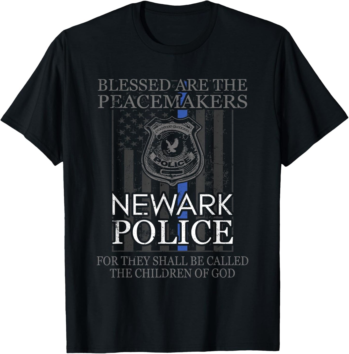 Newark Police Support Saint Michael Police Officer Prayer T-Shirt - T-Shirt | Black