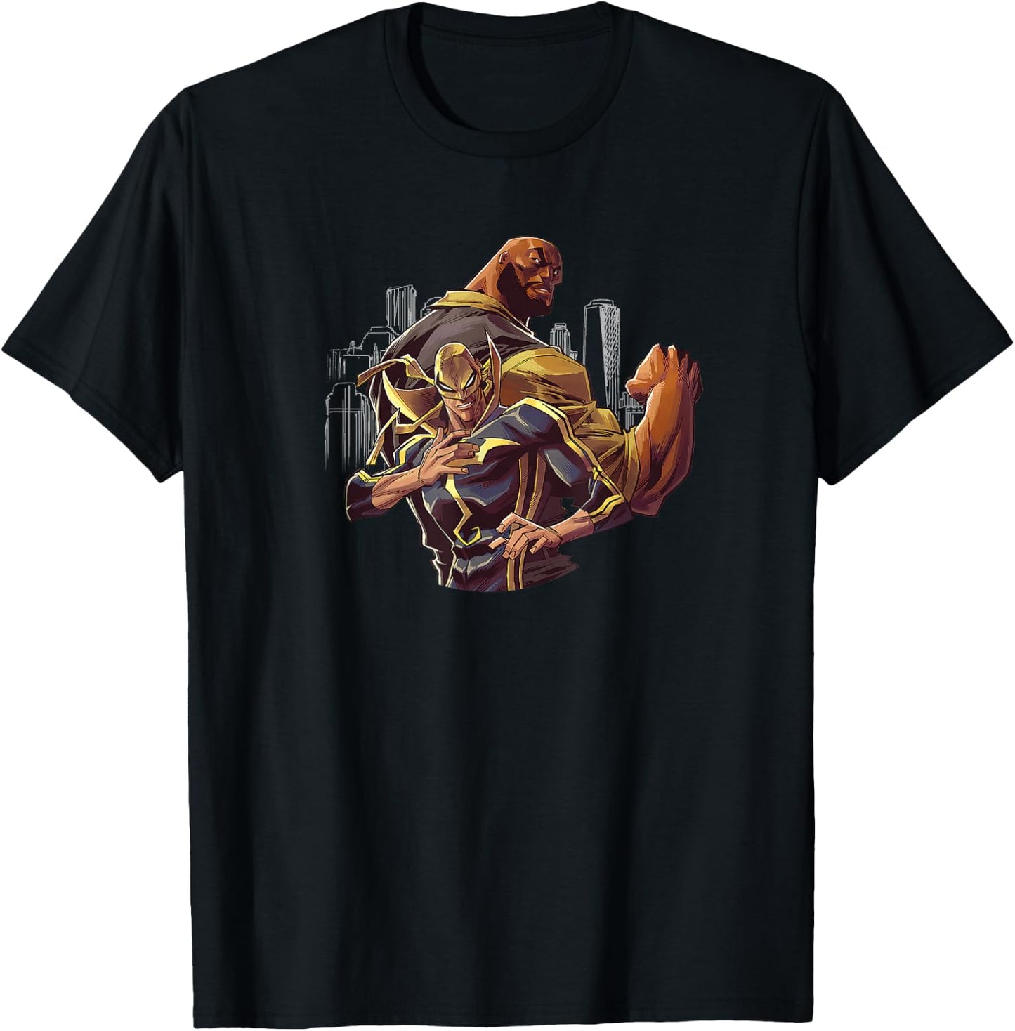 Marvel The Defenders Luke Cage and Iron Fist T-Shirt - T-Shirt | Black