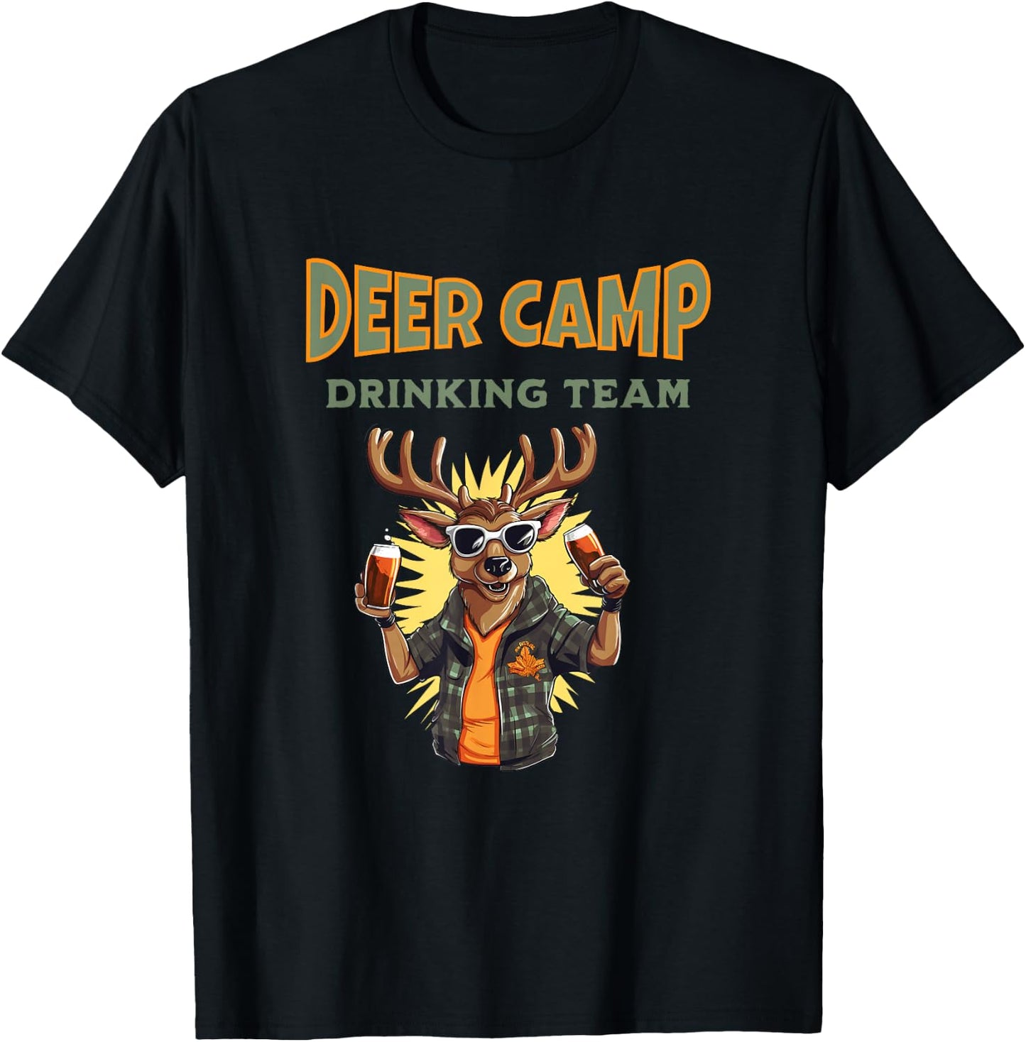 DEER CAMP DRINKING TEAM - Fun For Buck Hunters Deer Hunting T-Shirt - T-Shirt | Black