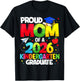 Proud Mom Class of 2026 Kindergarten Graduate Graduation T-Shirt - T-Shirt | Black