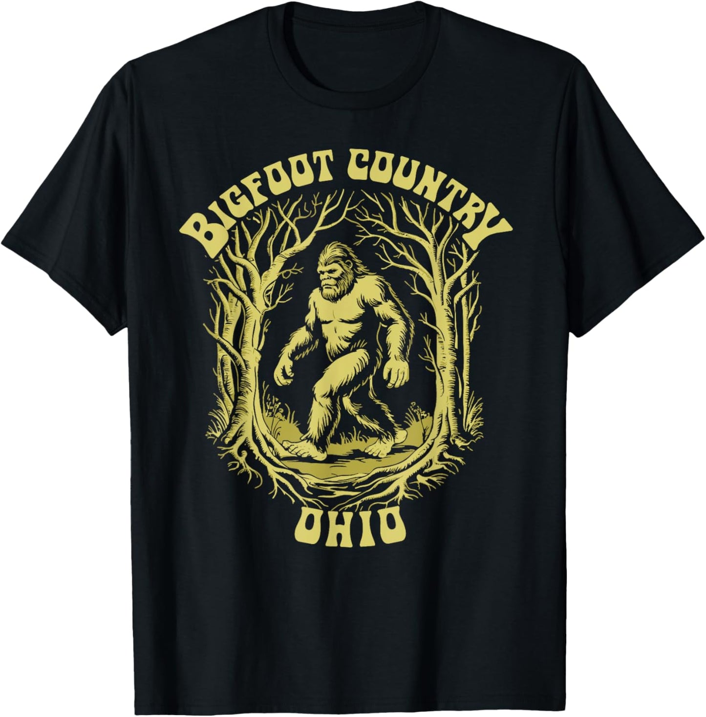 Ohio Bigfoot Country Retro Sasquatch Lover Classic T-Shirt - T-Shirt | Black