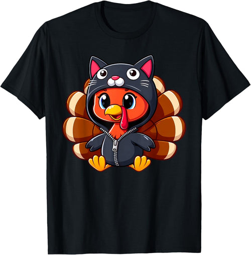 Turkey Costume Cat Funny Thanksgiving Turkey Women Men