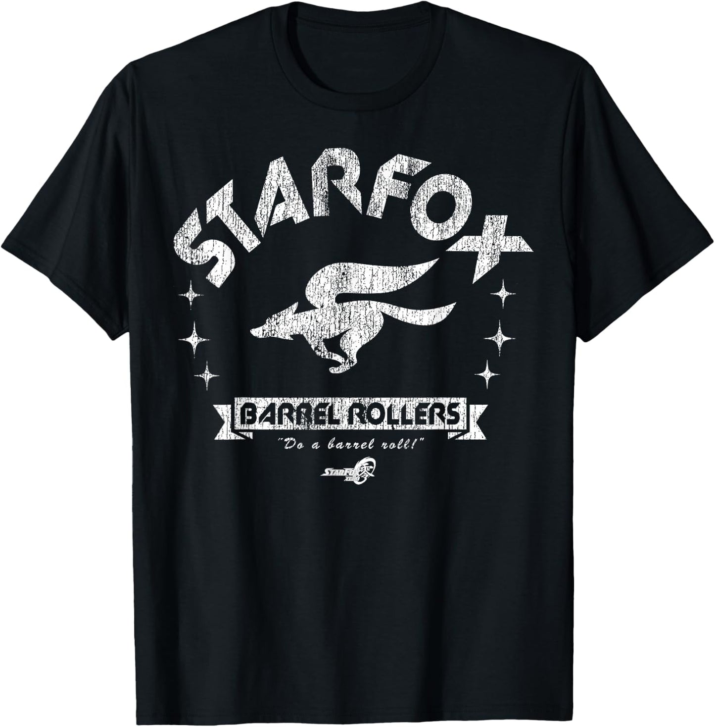Star Fox Barrel Rollers Distressed Logo Graphic T-Shirt - T-Shirt | Black