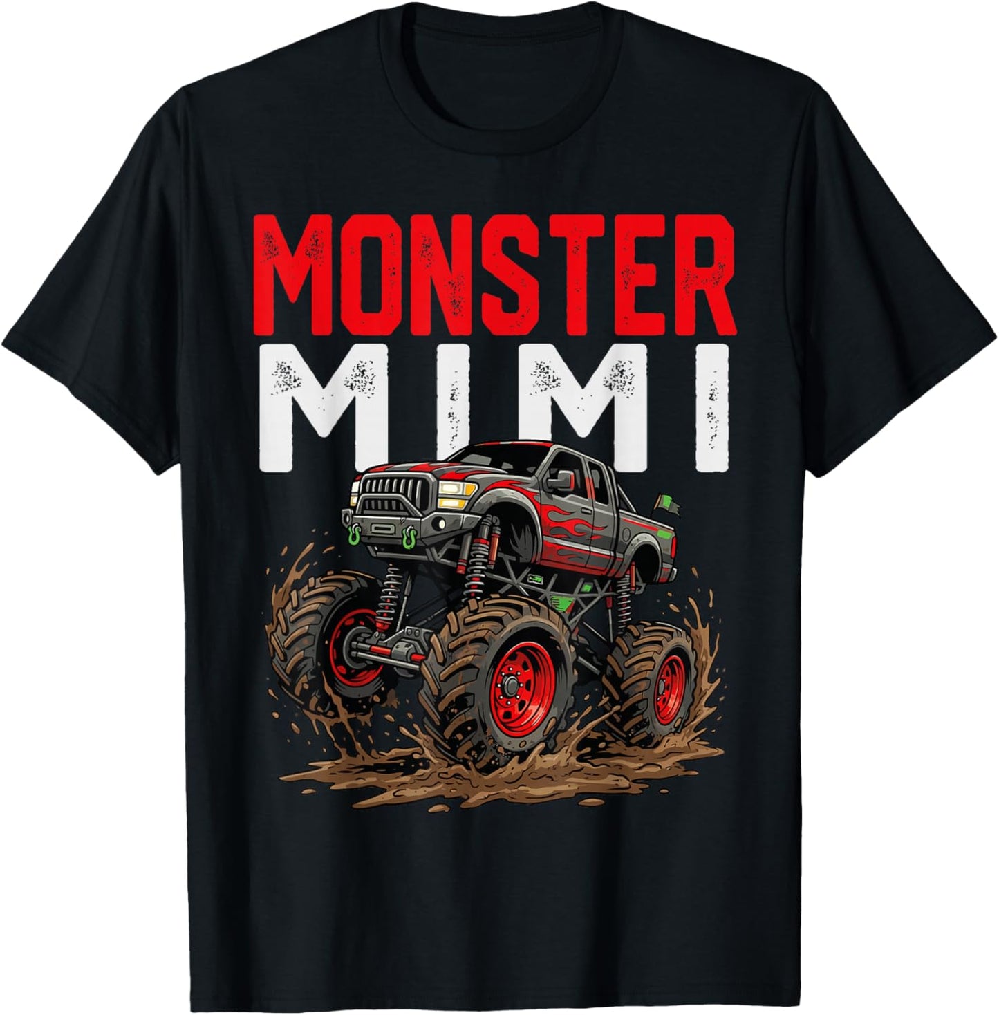 Monster Mimi Monster Truck Mothers Day Family Matching T-Shirt - T-Shirt | Black