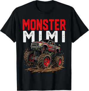 Monster Mimi Monster Truck Mothers Day Family Matching T-Shirt - T-Shirt | Black