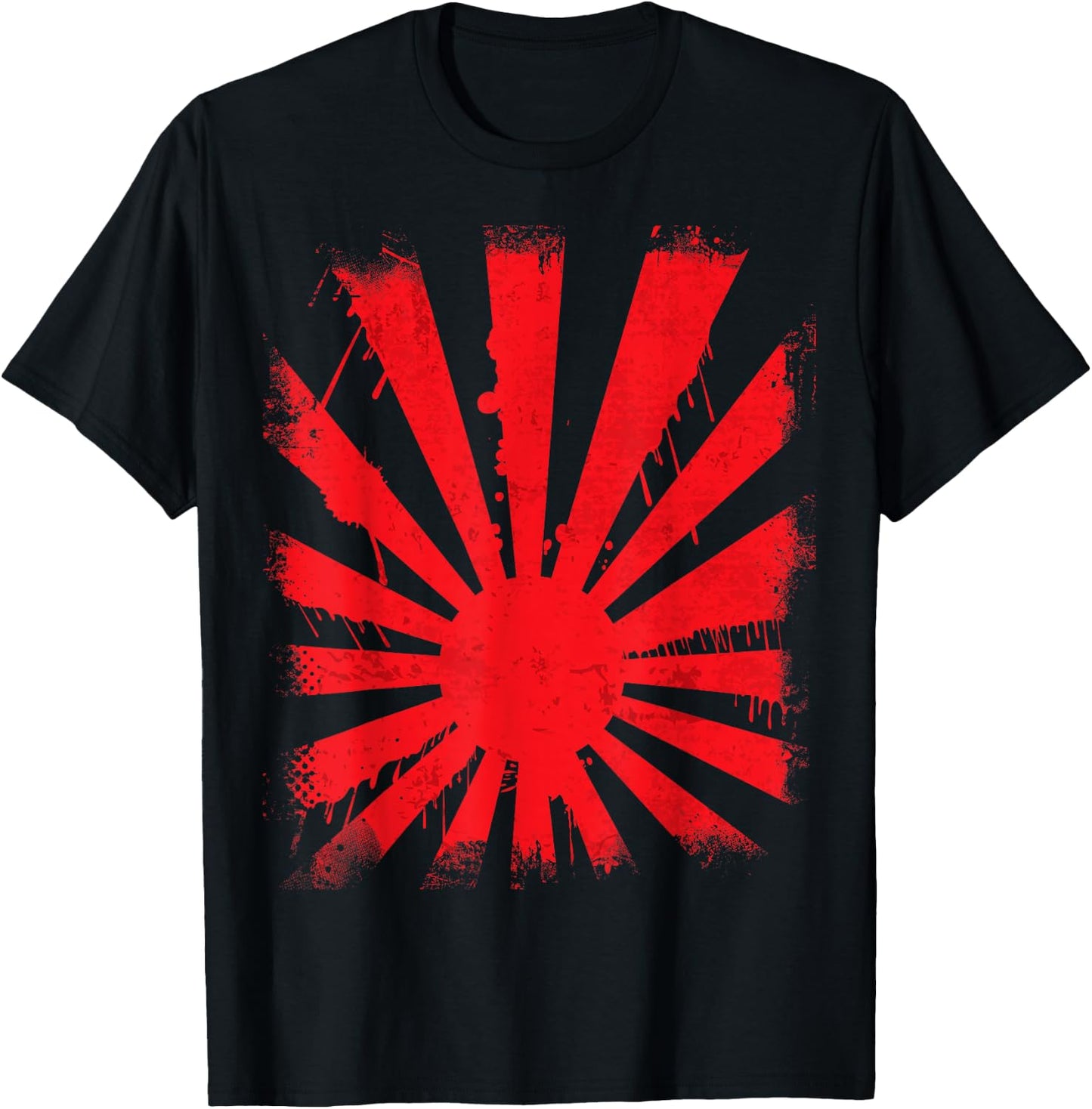 Japanese flag dripping rising sun flare T-Shirt - T-Shirt | Black