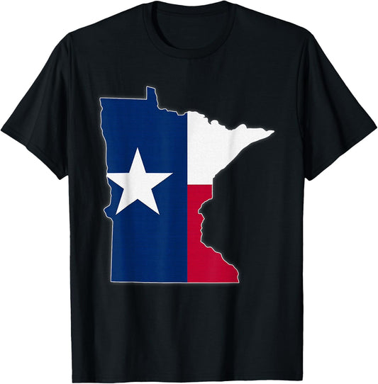 MINNESOTA STATE MAP TEXAS TX Flag Roots Men Women Gift T-Shirt - T-Shirt | Black