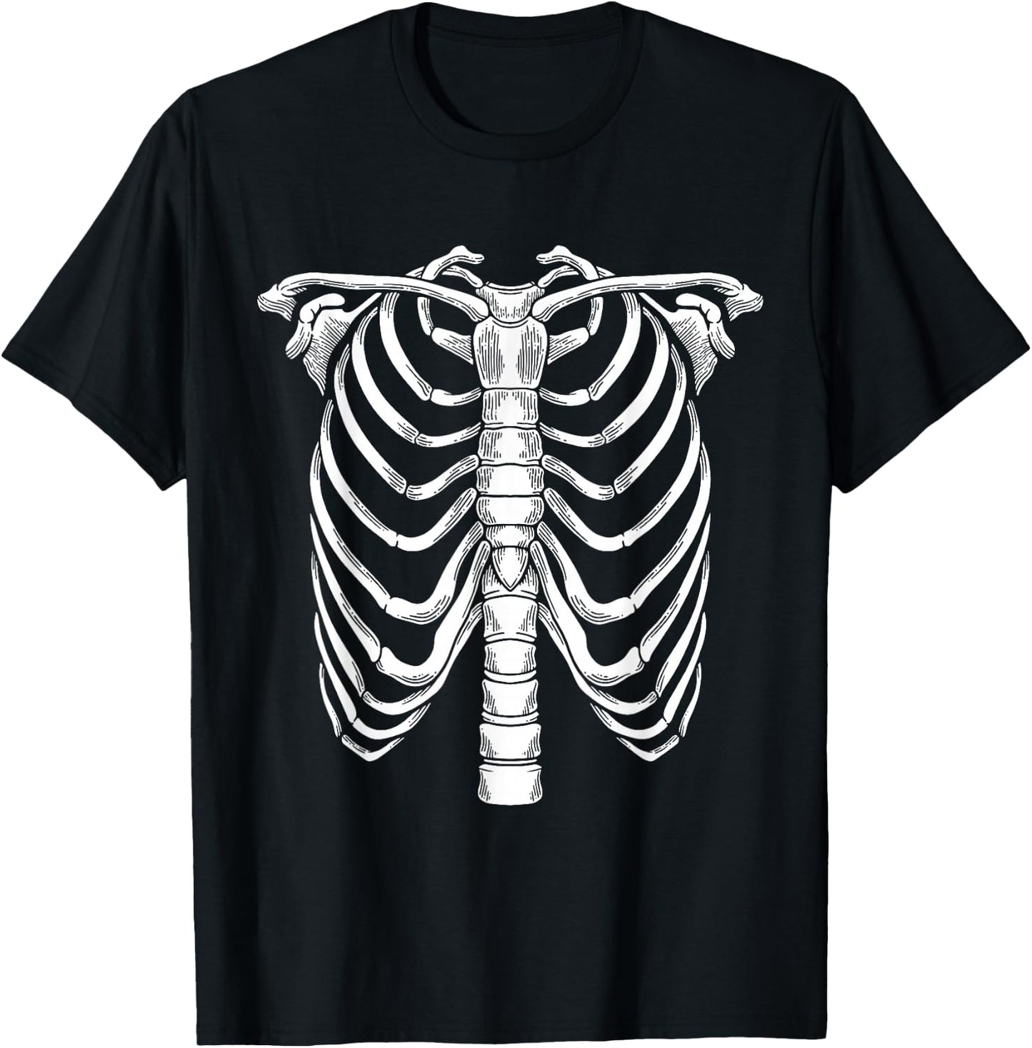 Skeleton Ribcage Spooky Halloween Costume Bones Ribs Anatomy T-Shirt - T-Shirt | Black