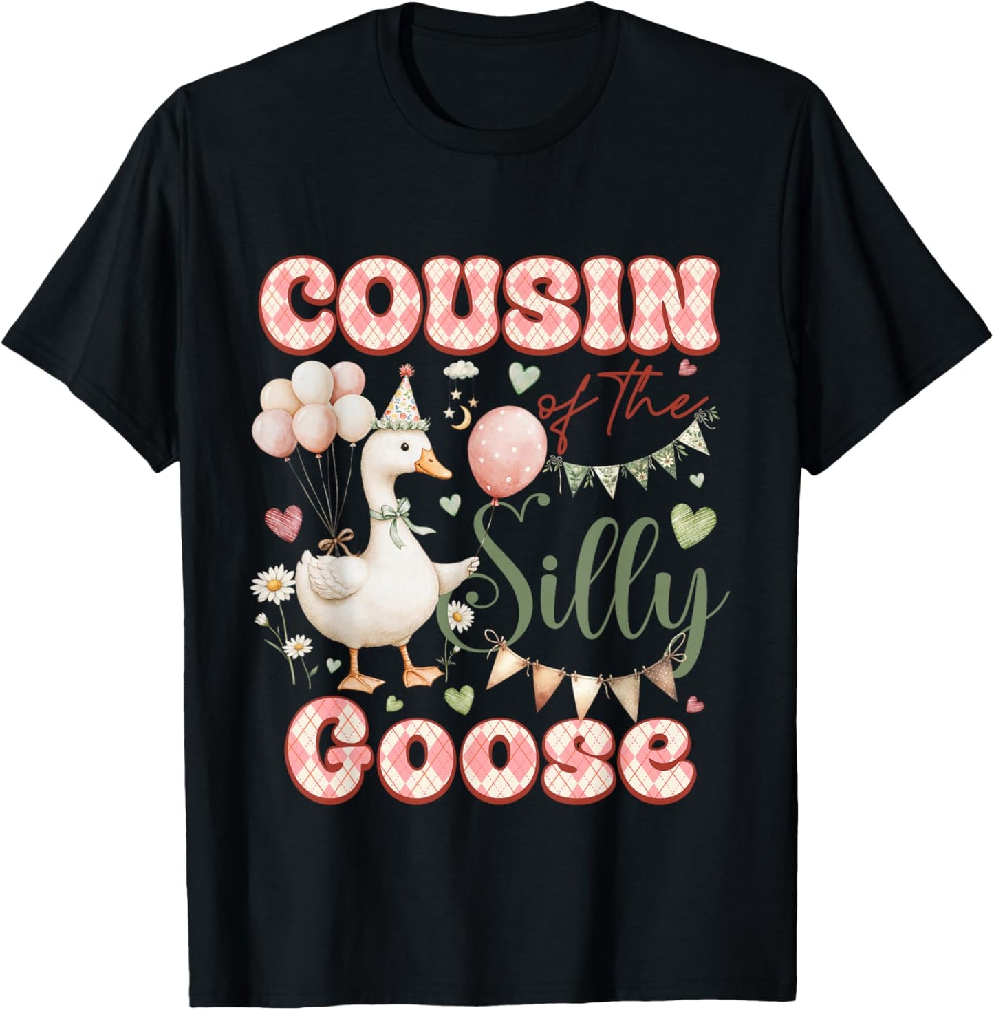 Cousin of The Silly Goose Birthday Party Matching Family T-Shirt - T-Shirt | Black